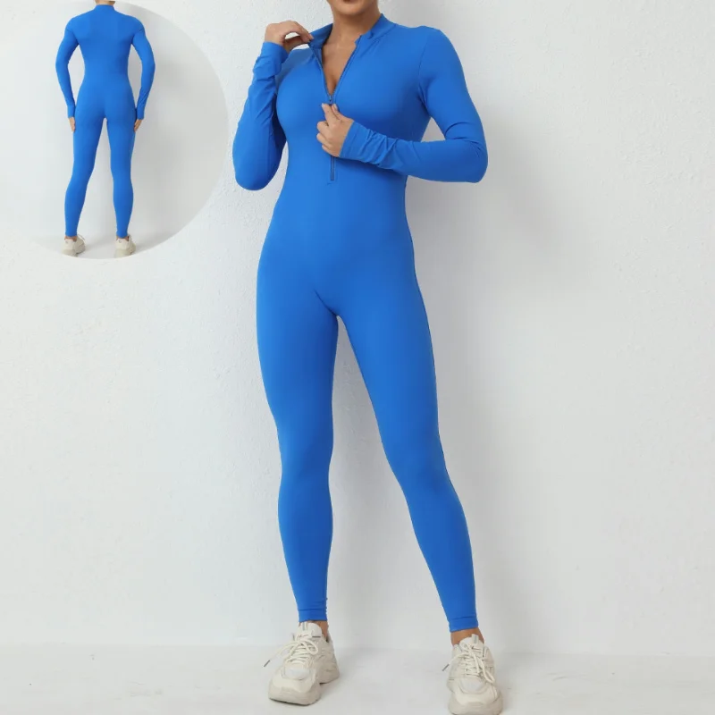 Women Professional Aerial Yoga Jumpsuit Long Sleeve Fitness Bodysuit High Impact Sports One Piece Jumpsuit Bodybuilding Bodysuit