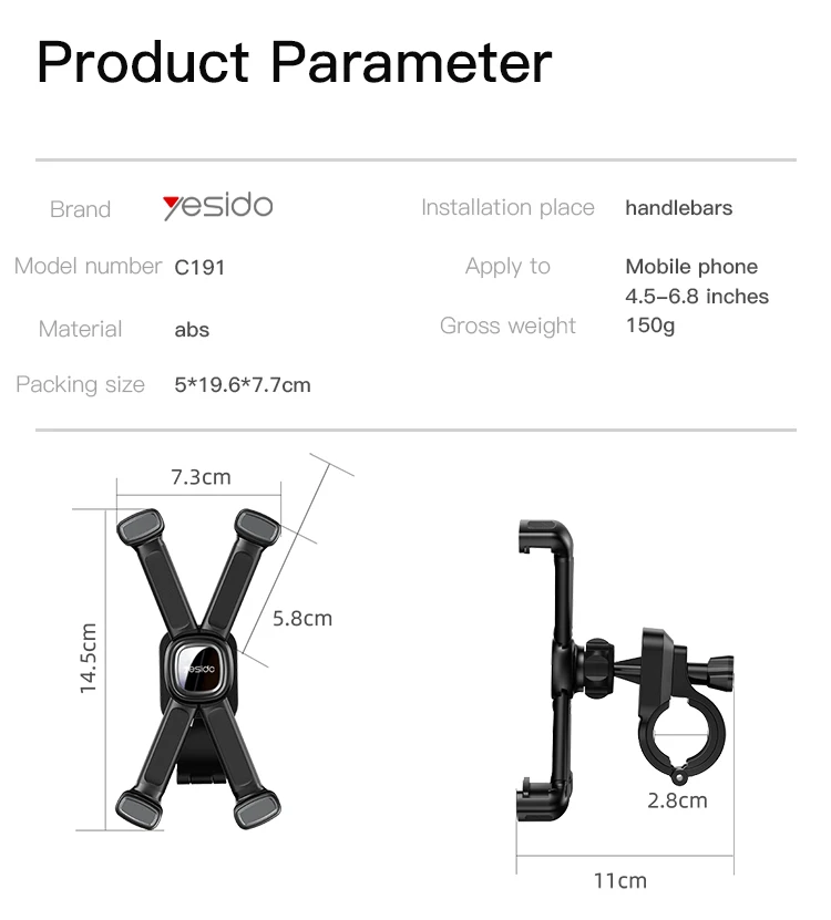 Adjustable Phone Holder Stand Universal Motorcycle Bicycle Bike Handlebar Bracket Mount Clip GPS Phone Holder