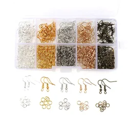 Cheap Mixed Styles DIY Jewelry Findings Material Beads Cup Earring Hook  Jump Ring Hook Pin Box Sets For Jewelry Making Findings