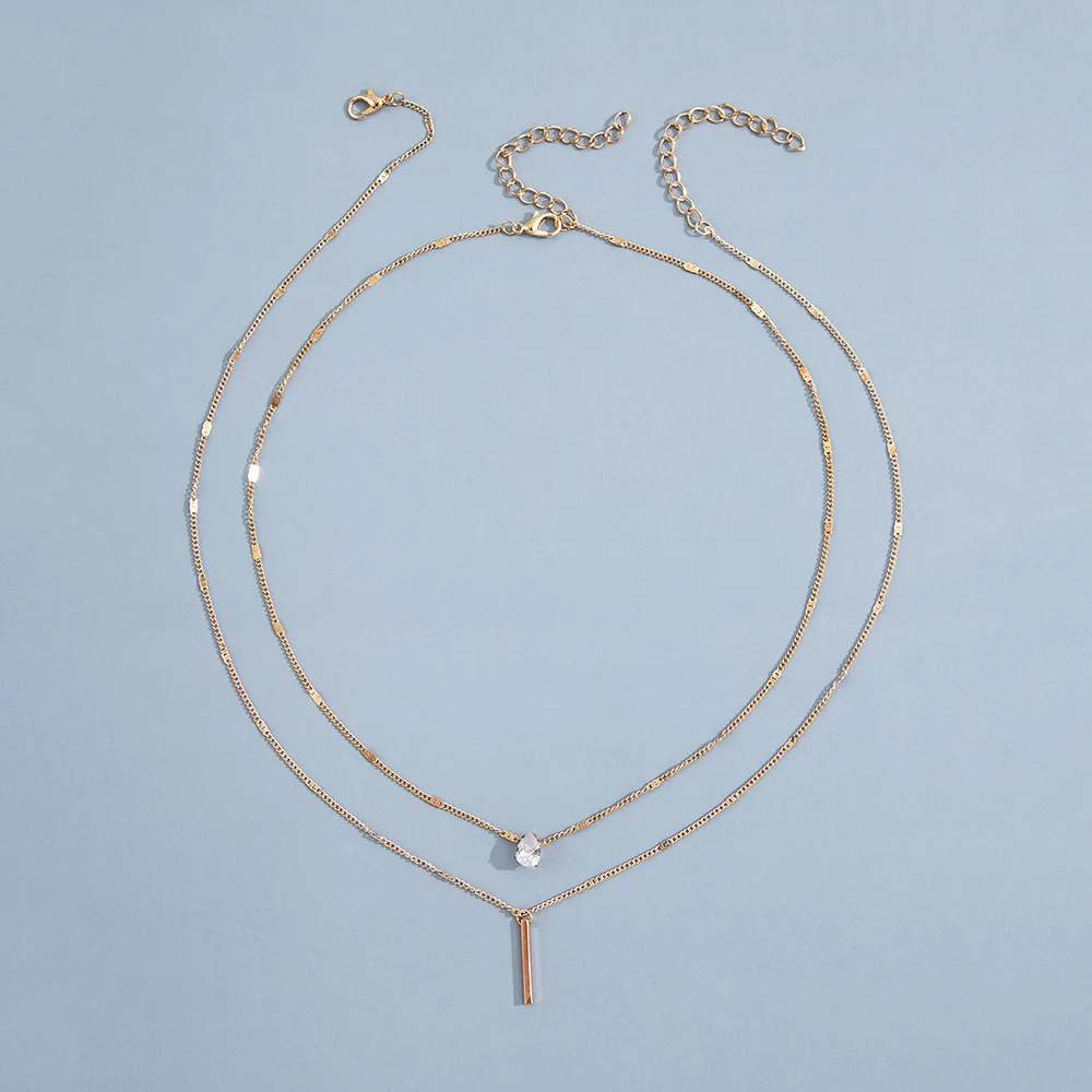 2023 new Luxury Long Crystal Couple Necklace Wedding Valentine Necklace Water Droplets Necklace for Woman girl