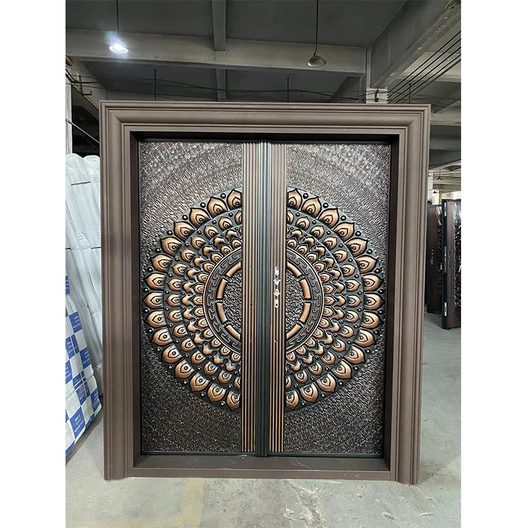 TECHTOP Building Entrance Security Steel Door Main Gate Designs Double Door