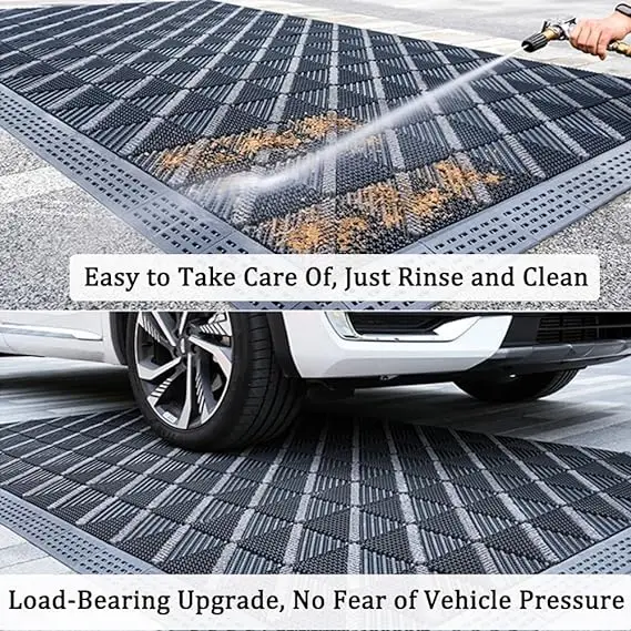 Heavy Duty Easy Installation Dust Snow Removal EVA Outdoor Interlocking Plastic Floor Tiles Modular Entrance Outdoor Mats
