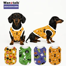 New Wholesale Pumpkin Skull Spider Dog T-Shirt Casual Halloween Pet Costumes for XS to XL Sizes Summer Dog Apparel