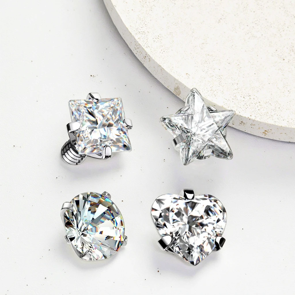 Heart Tops for Dermal Piercing Microdermal Piercing Dermal 16 Gauge Tops Microdermal Jewelry