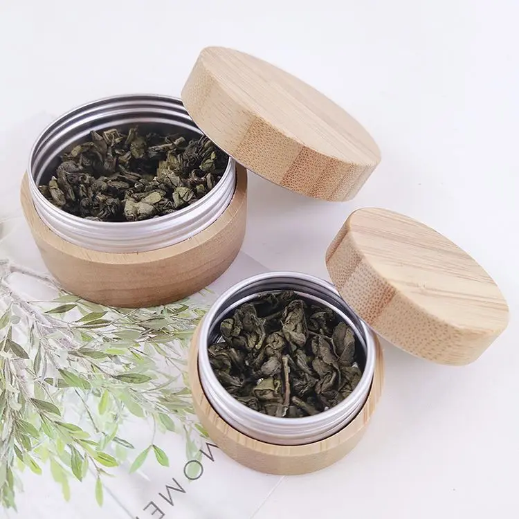 Bamboo Aluminum Round Cans Tins Food Candle Containers With Lid,Accept ...