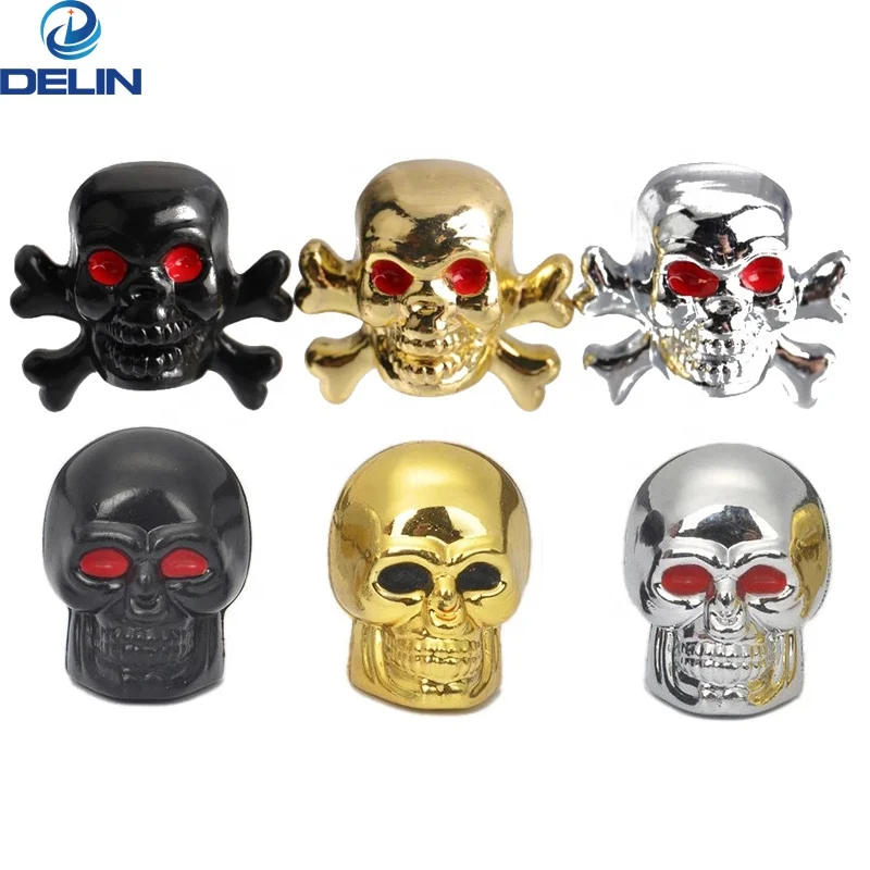 skull tyre valve caps