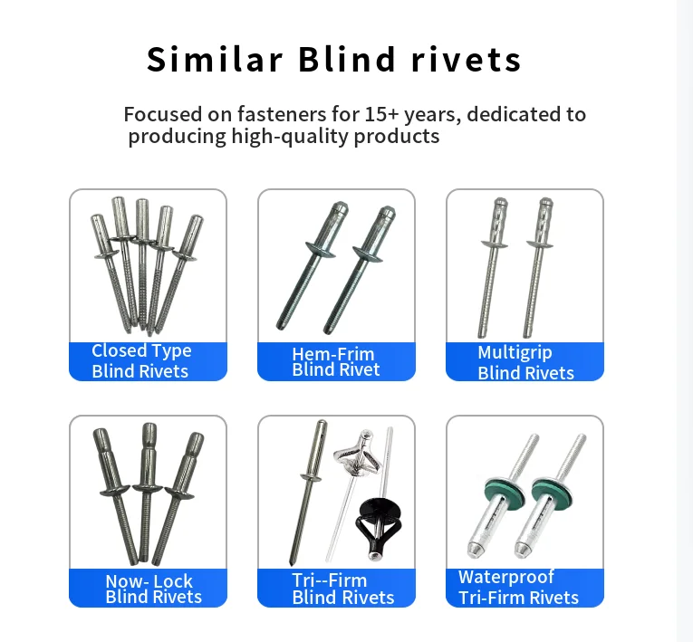 Standard Metal Open Type Flat Head Blind Rivets Gb12618 Din7337 ...