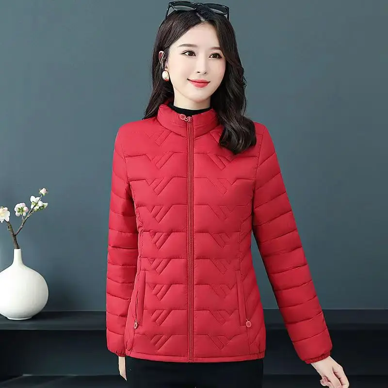 Giacca trapuntata calda da donna invernale imbottita casual da donna 2024, sottile, a maniche lunghe, con collo alto, cerniera, cappotto spesso_voghion.com