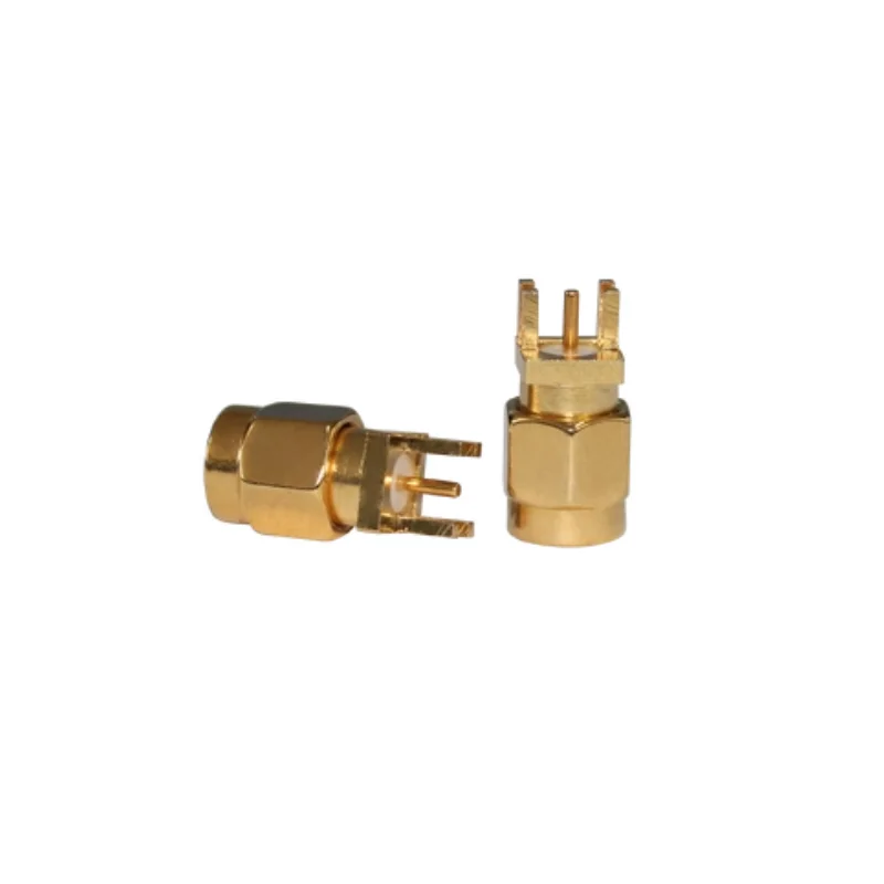 Good Quality SMA-JE Connector RF 4 Pins Brass Male SMA Connector for PCB Broad