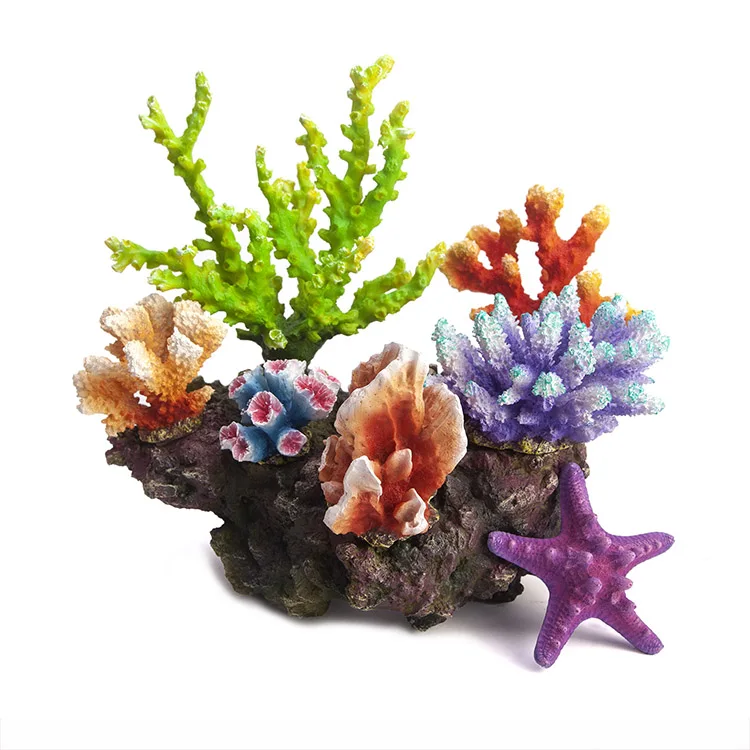 fish tank accessories for sale uk QUOZUO Artificial Plants, 9pcs Green Aquarium Decorations Plants and Cave Rock Decor Set, Aquarium Decor Plastic Plants Pet Supplies Fish Tank & Aquarium Accessories