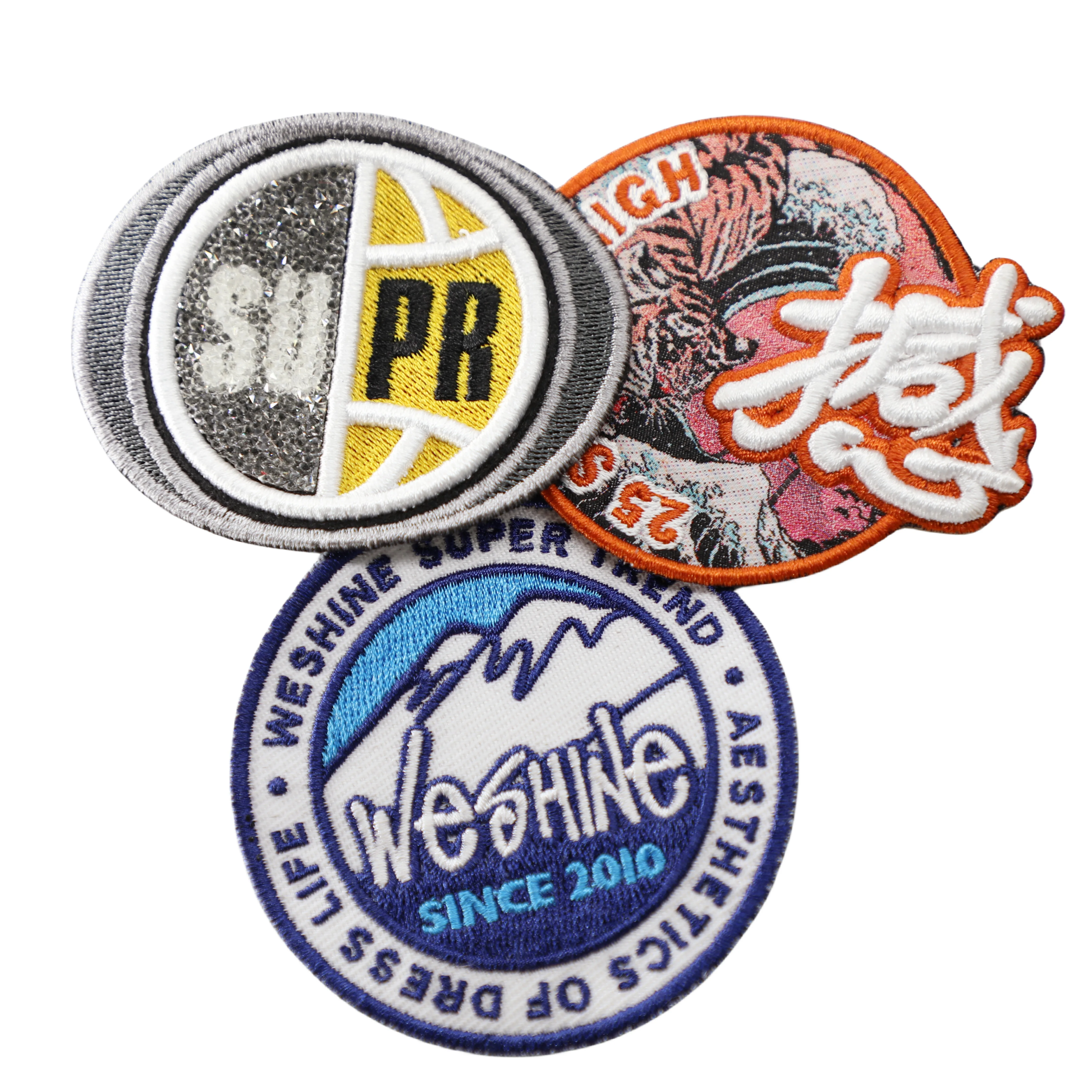 Heat Transfer Press 3d Designer Hat Patches Embroidered Letter Logo