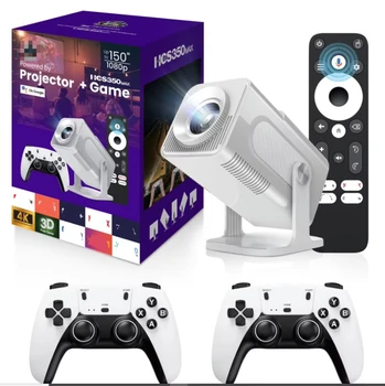 HY300 PRO Android Projector Portable 11 4k WIFI6 Smart HCS350MAX Wireless Upgrade With Joysticks & Game Controllers