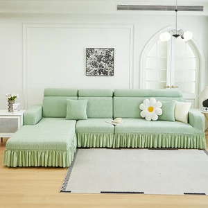 High-End Elastic Stretch Sofa Cover Set 3 Seats Universal Living Room Home Furniture Anti-Slip Seat Cushions Striped Protection