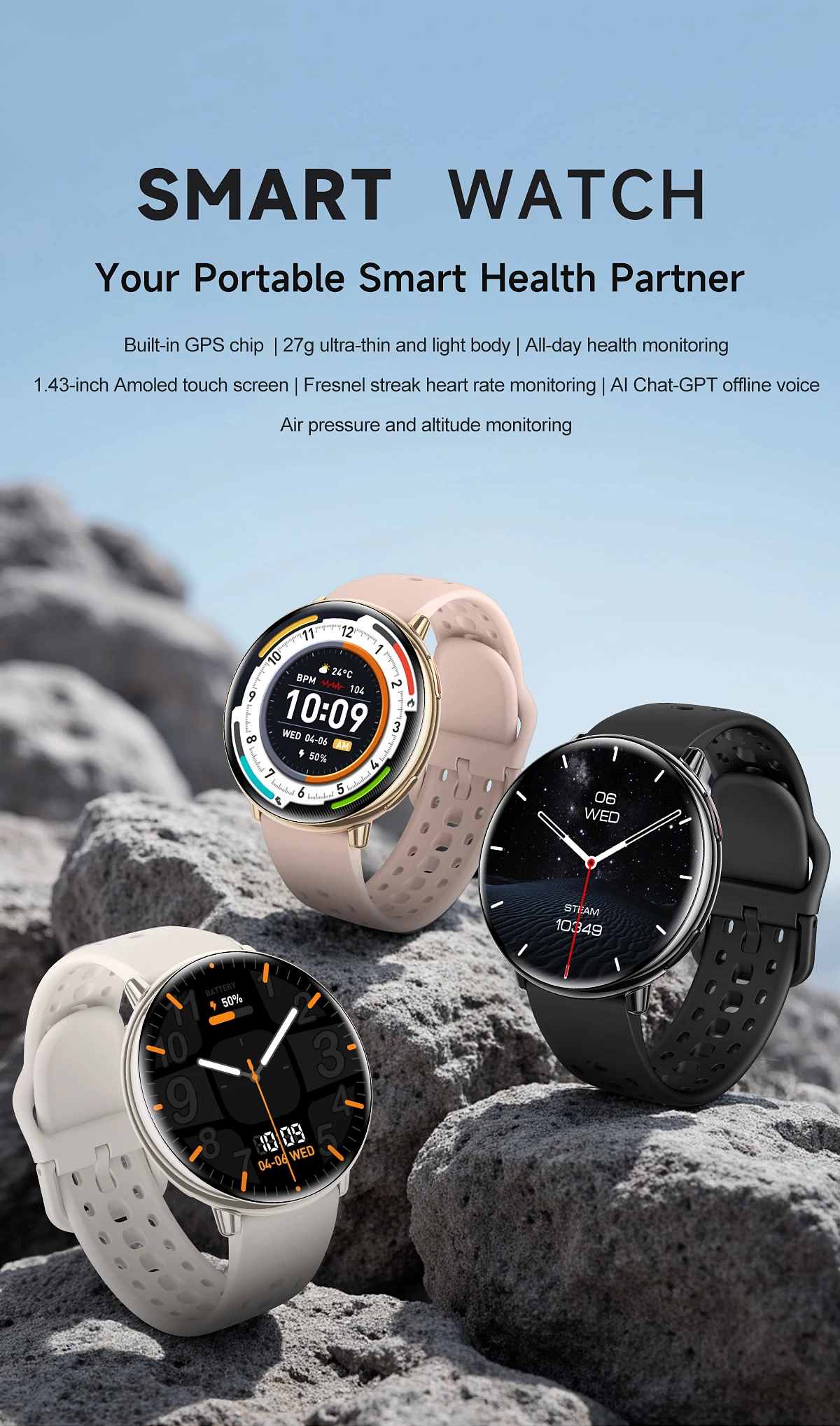 Welcome OEM Order, Factory Whole Selling Sanvnet Hd21 Gps Smartwatch Women Men 2025 Model 1.43'' Amoled Screen Sleep Tracker Silica Gel Compass Altitude Fitcloudpro Ip68 - Buy Hd21 Smart Watch smart Watch For Ladies relojes Smart Watch health Monitoring Smartwatch fitcloudpro Compatible Smartwatch round Shape Smartwatch compass Equipped Smartwatch sleep Tracking Smartwatch health Tracking Smartwatch call Answering Smartwatch round Shape Smartwatch gps Navigation Smartwatch remote Control Smartwatch