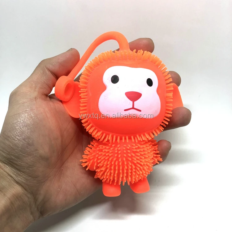 KEHUI Factory Flashing Animal Monkey Soft Puffer Ball  Toys TIKTOK  Hot Selling Promotional Toys