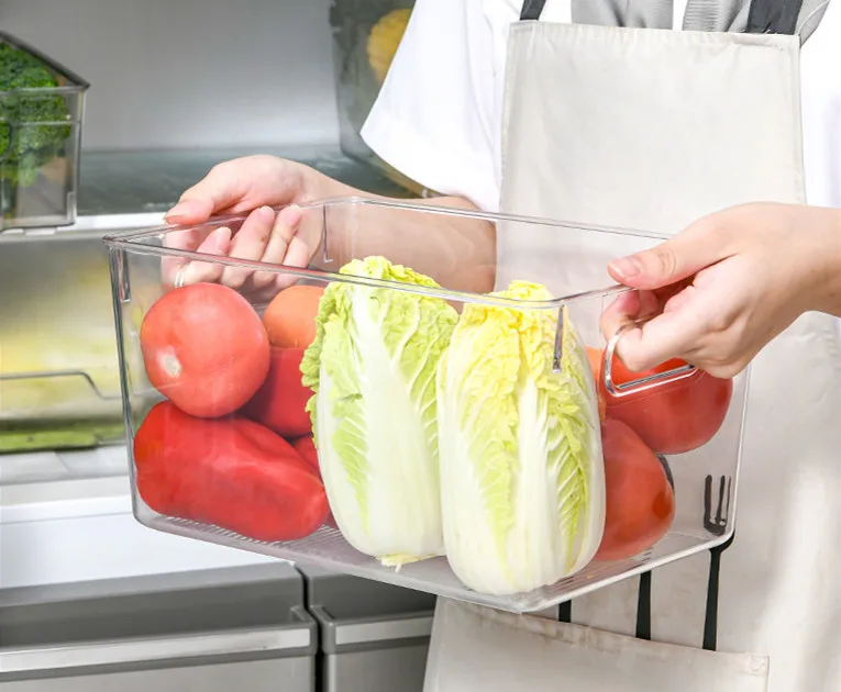 Qm Transparent Clear Rectangle Kitchen Organizer Plastic Container