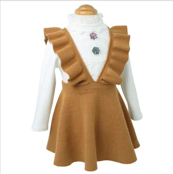 AMAZON TOP Supplier Baby Girls Ruffle Jumper Dress Suspender Skirts Toddler Dress