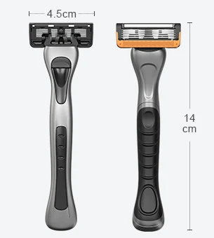 5 Blades Cartridge with Trimmer Men Shaving Razor Open Back Design Replaceable Shaving Razor