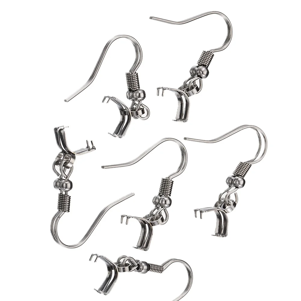 Stainless Steel Earring Hooks With Pinch Bails Clasp For Diy Earring