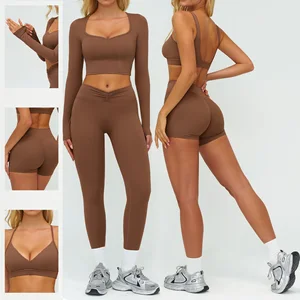 Fashion Women Gym Wear Gym Fitness Sets High Waist Leggings Workout Clothes Women Gym Fitness Yoga Set