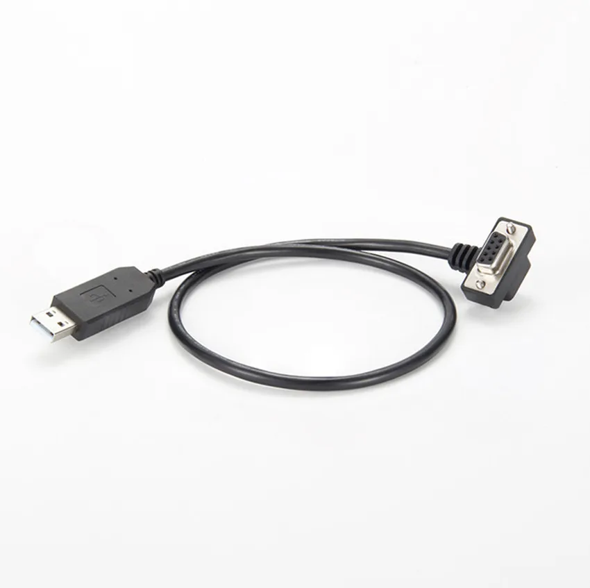 USB to Null Modem Serial Adapter Left Angle Cable FTDI