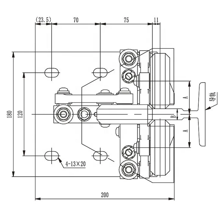 Elevator Roller Guide Shoe Separately Spring-loaded Rollers With Cover