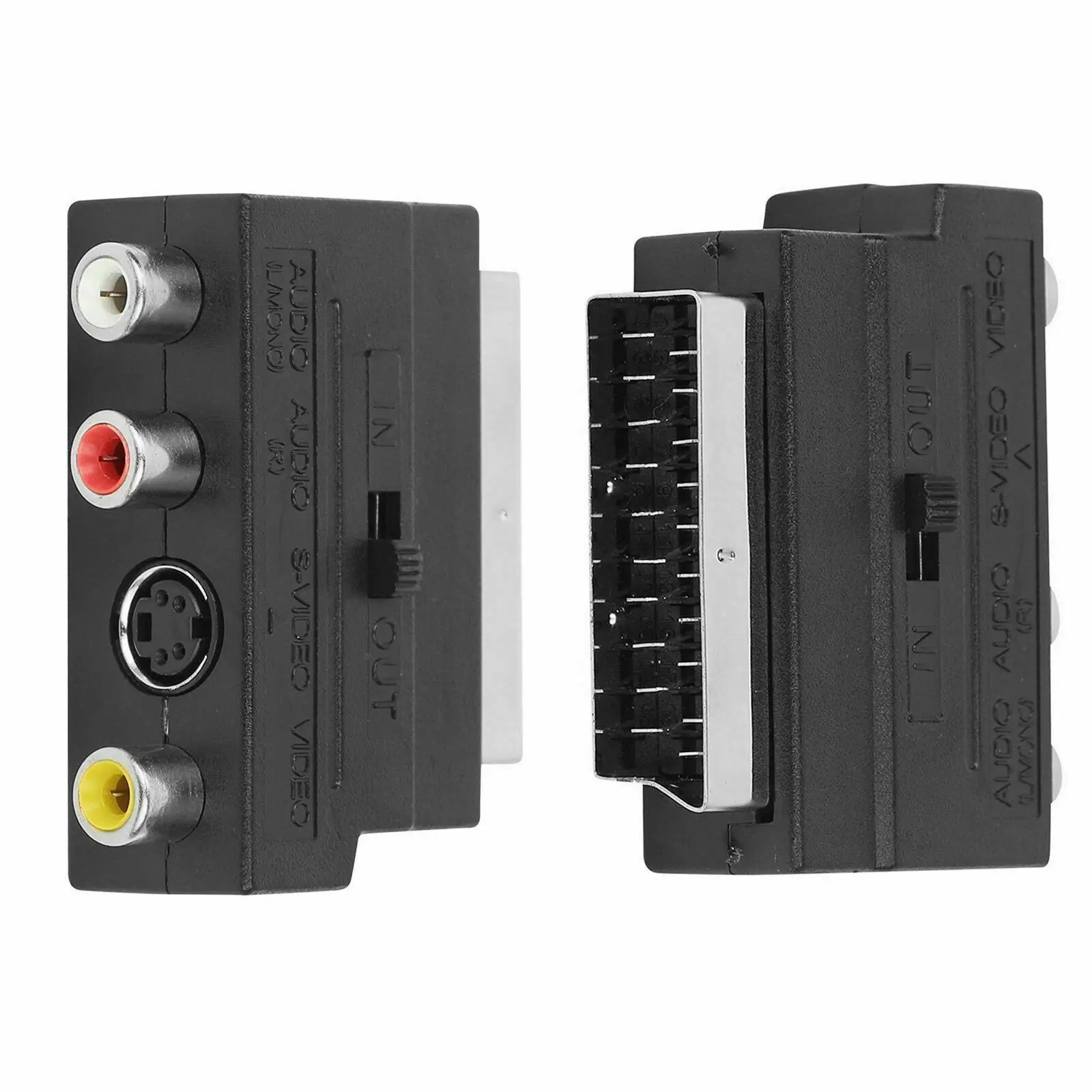 RGB SCART to RCA Triple Composite Phono SVHS AV Adaptor with in Out  Switch Converter for TV DVD VCR