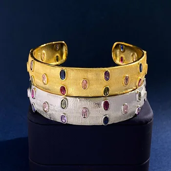 Italian Vintage Palace Style C-Shaped Gold Plated for Bracelet Elegant Temperament Brushed Face for Bracelet Fashion Charm