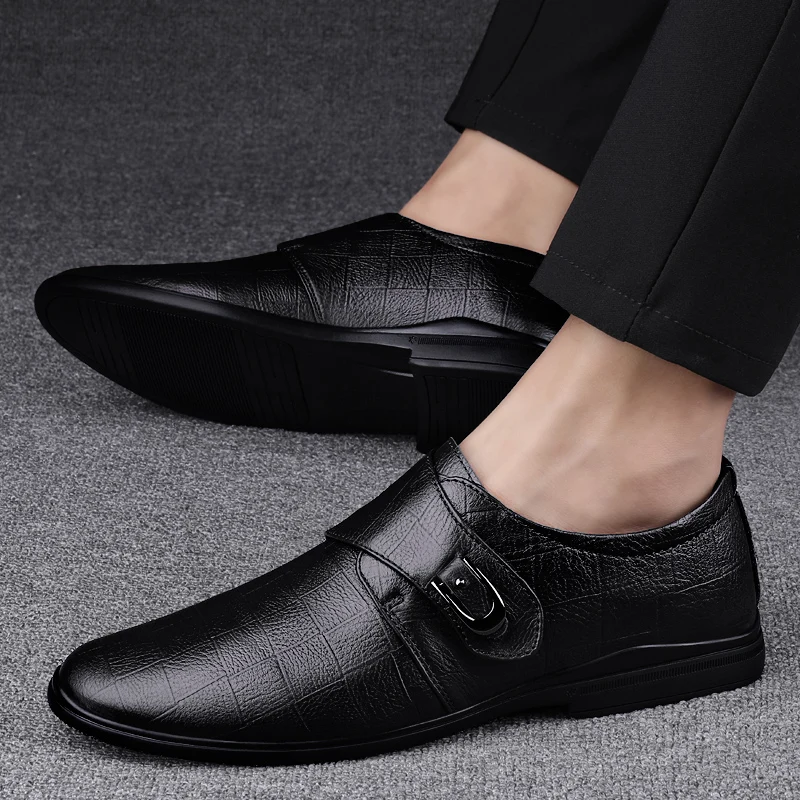 New Arrival OEM Service Custom Logo Men Cow Genuine Leather Wedding Business Dress Shoes