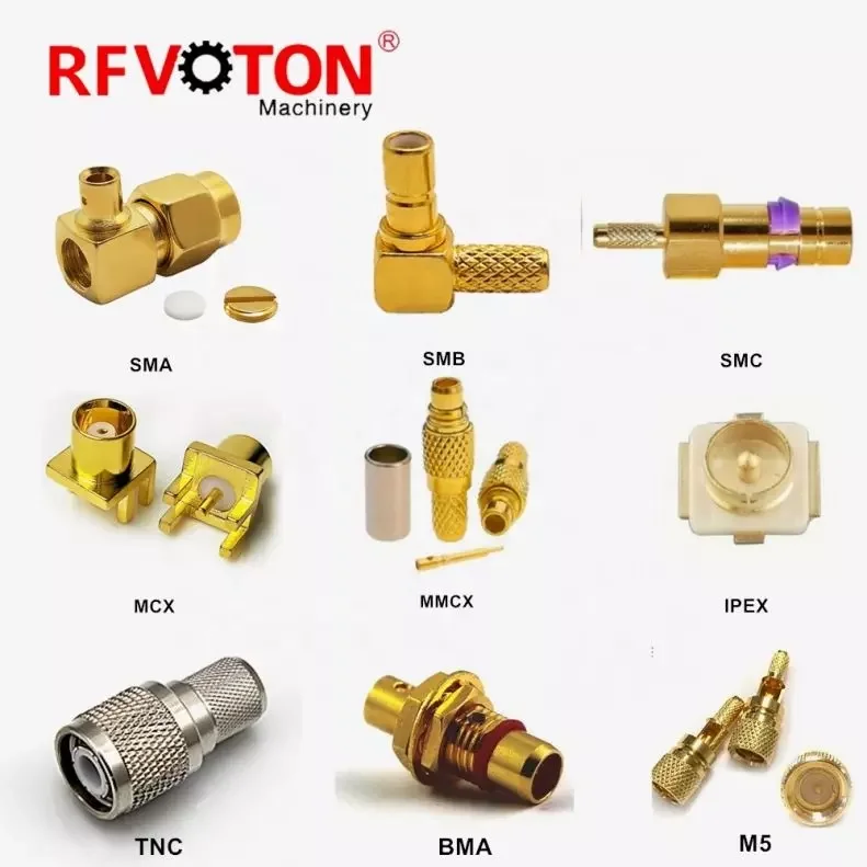 Factory supply Customizable RF connector 50 ohm RF coaxial smc crimp male RG316 RG174 LMR100 RF Coax Coaxial connectors manufacture