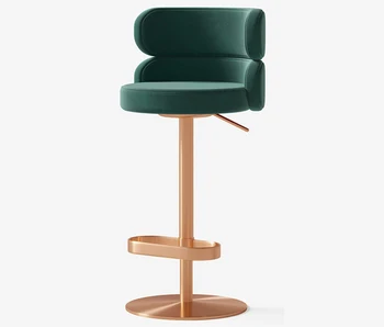 Counter Height Bar Stools with Back, Modern Adjustable Swivel Chair and Rotatable Light Luxury Bar Stool