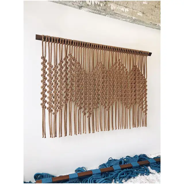 Bohemian Cotton Tapestry Macrame Wall Hanging Art Knot Customized Design Handmade Knitted Woven Apartment Long Tassel EH2502083