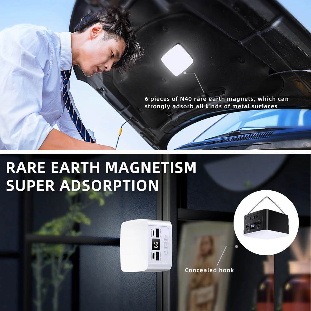 Linterna De Camping Telescópica De 3000 MAh, Recargable, LED