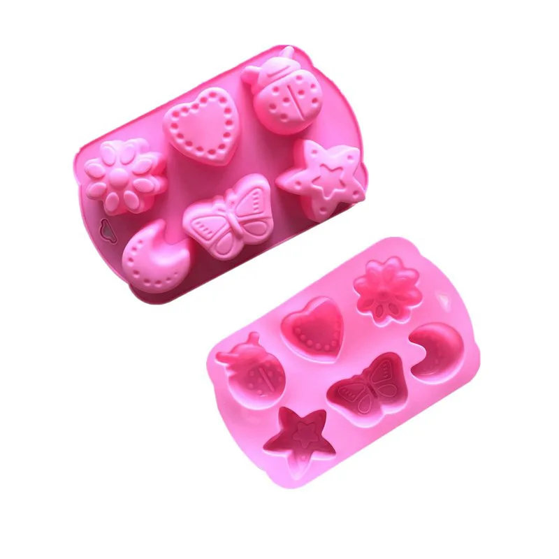 DIY Silicone Mold 6 Cavity Insect Shaped Cake Mould Jelly Chocolate DIY Baking Christmas Biscuit Mold Ice Grid Mould supplier