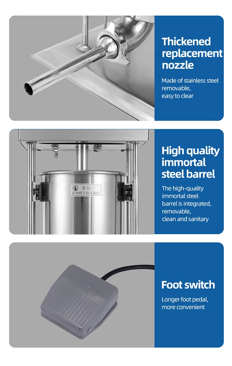 Piston Sausage Filler And Twist Ration Fill Machine Sausage Stuffer