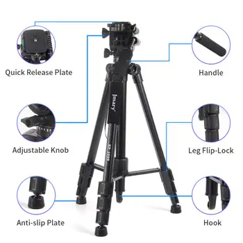 KP2599 Professional Aluminium Alloy Fluid Head Monopod Stand Video Camera Tripod detail image