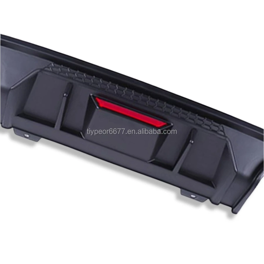 product tiypeor carbon look rear diffuser bumper lip fins spoiler splitter diffuser for honda civic 10th 2017   2021 2018 2019 2020-8