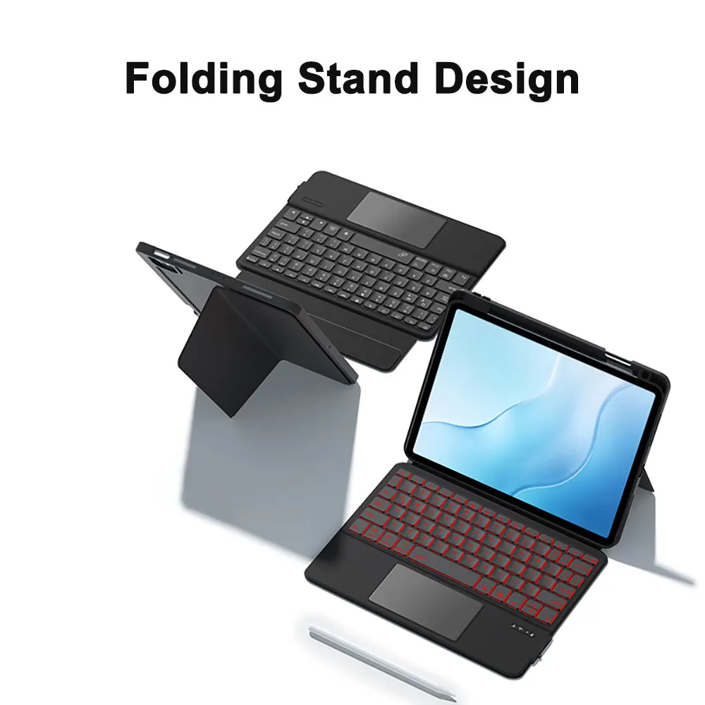 OEM Detachable Magnetic Backlit Keyboard Case Wireless Keyboard With Built-in Trackpad for iPad 10/10.9/11 Inch A16