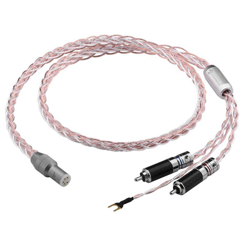 Hifi Copper Silver Mixed RCA Tonearm Audio Cable - PVC Jacket
