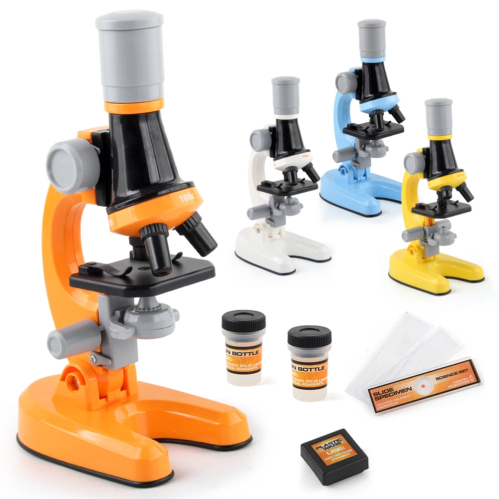 Microscópio de brinquedo educativo microscópio biológico de brinquedo para crianças kits de brinquedos de microscópio de ciência