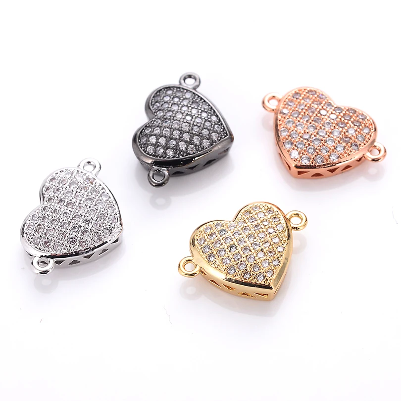 Bracelets Jewelry Craft Supplies Necklaces Gold Heart Connectors Gold Connectors For Earrings 4 Pieces