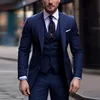 Navy blue suit vest and dress pants