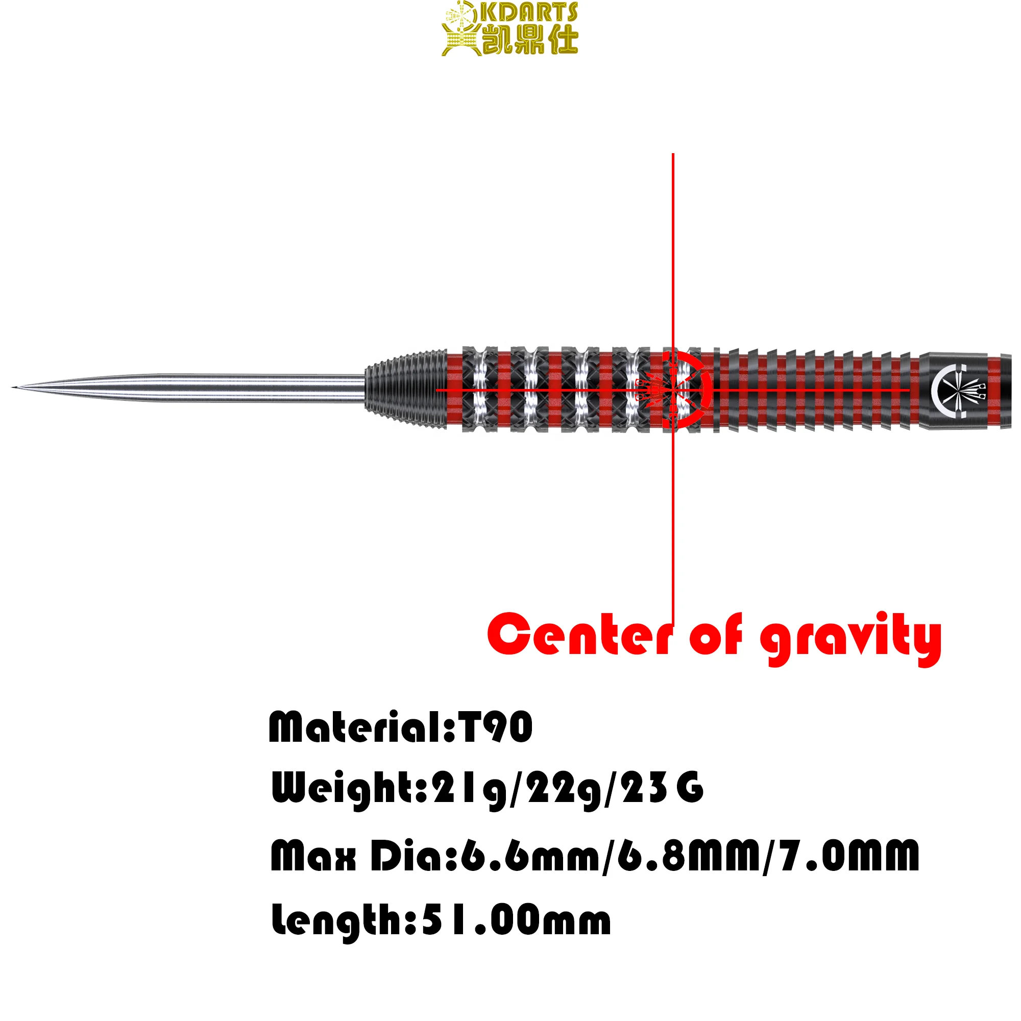 Китайская Фабрика PVD черное покрытие красные вольфрамовые стальные дротики