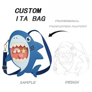 Custom Personality Monster Shape Ita Bag Custom Ita Bag Transparent Pvc Cute Messenger Ita Bag for Lady and Girls