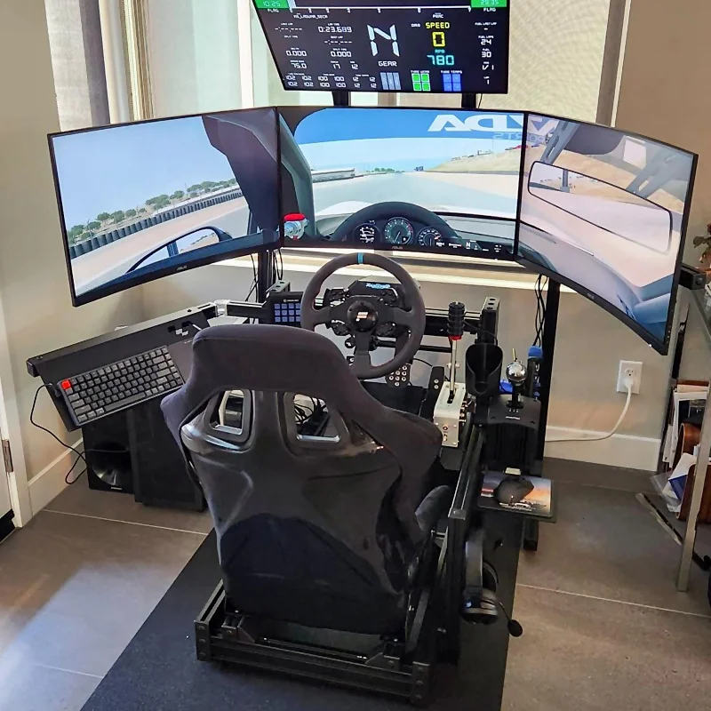 Aluminum Triple Monitor Stand for Gaming & Racing Simulators