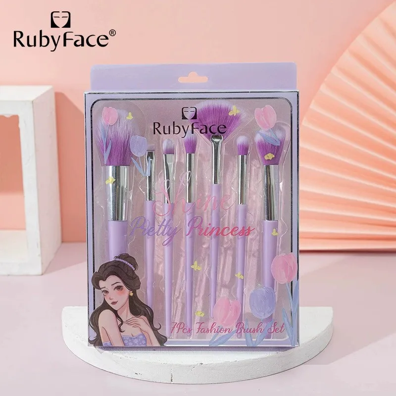 Rubyface Private Label Portable Cosmetic Brush Set 7PCS