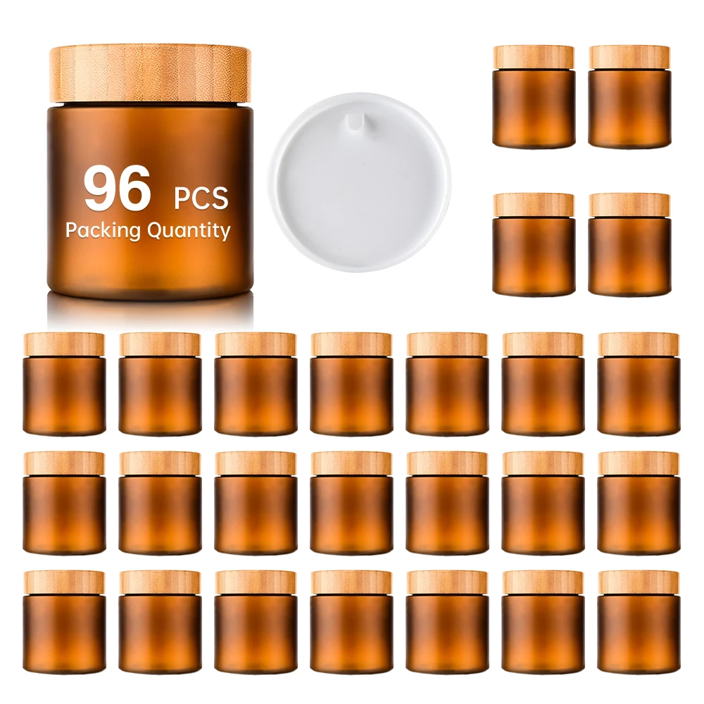 Leere Verpackung Krper Salz Peeling Behlter 8oz 250ml Matti erte klare  runde Form Kosmetik Kunststoff Haustier Glas mit Bambus deckel