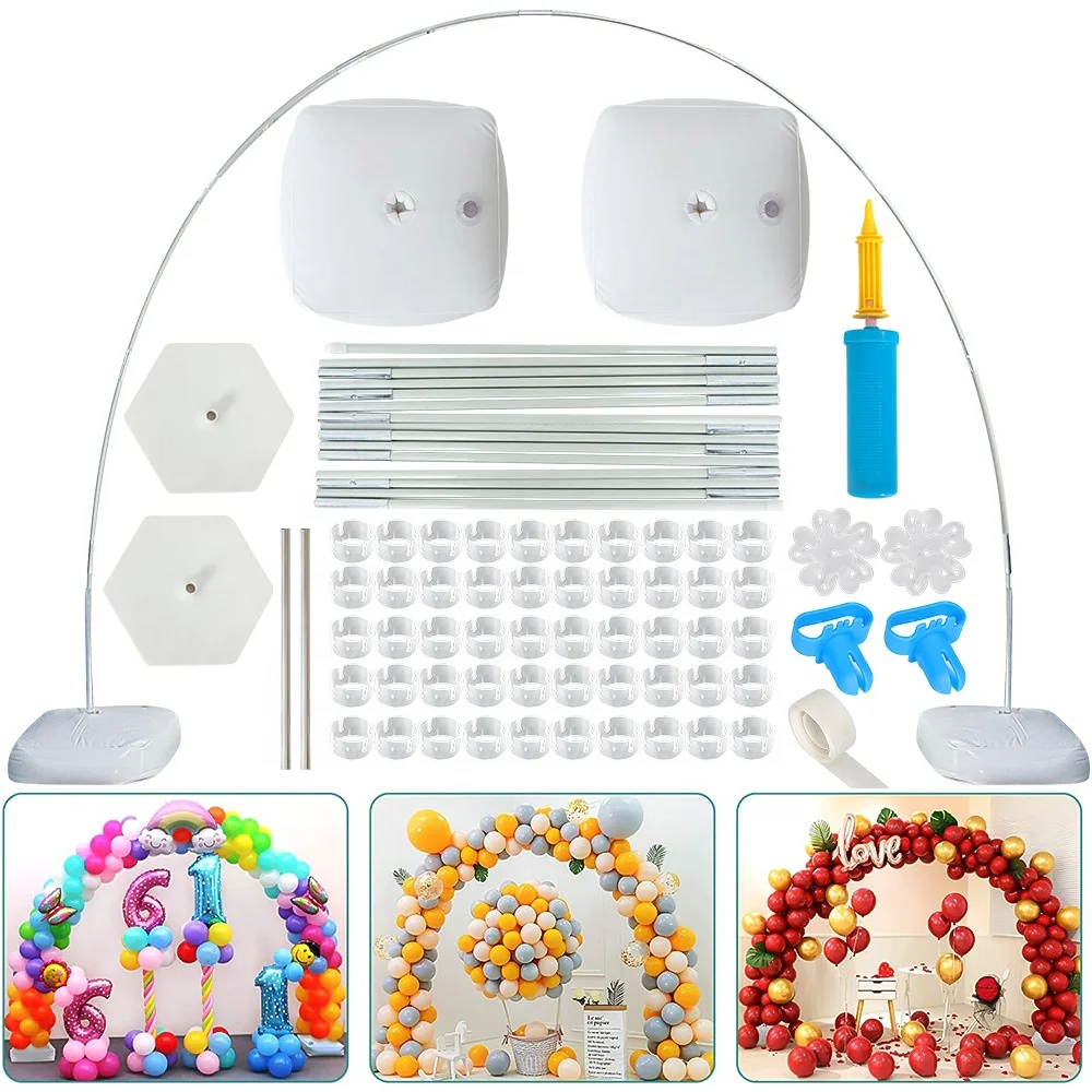 Kit Supporto Per Palloncini Fai Da Te - Con Base, Aste E Anello Per Decorazioni Feste - Foto 8