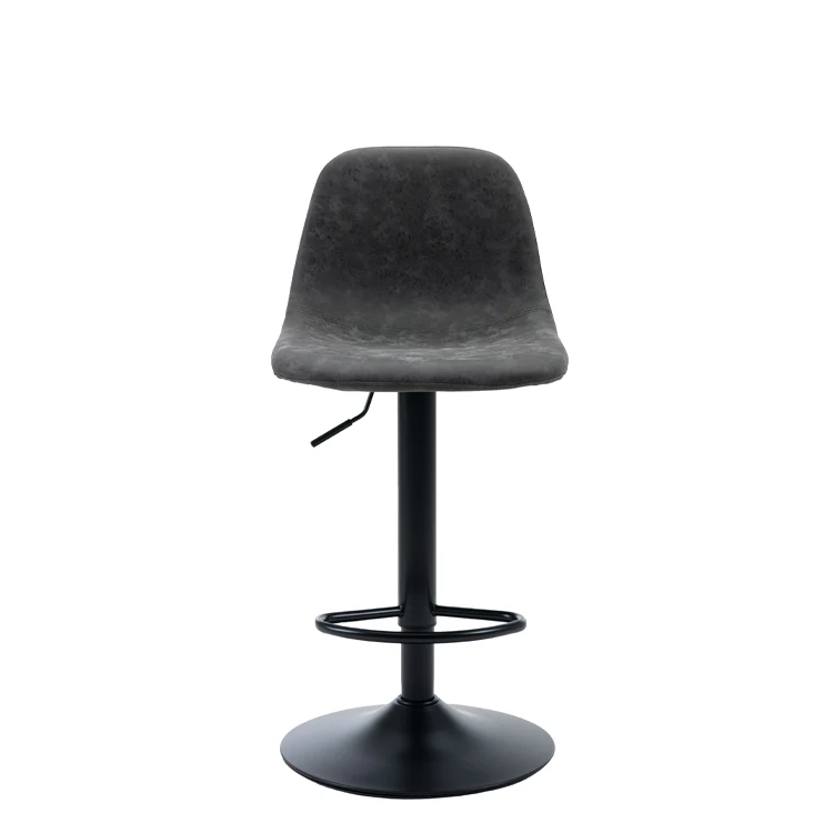 Home Kitchen Modern Black Bar Stool With Footrest Breakfast High