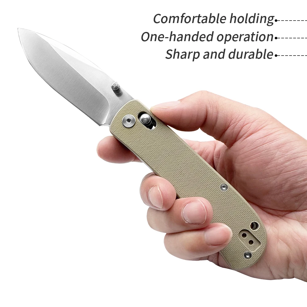 Santin Folding Knife D2 AUS-8 Steel Blade G10 Handle Self-Defense Folding Knife Stainless Steel OEM Customizable for Camping Use